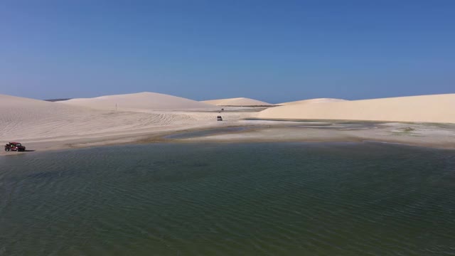 高角度的沙丘在Jericoacoara，塞阿拉，巴西视频素材