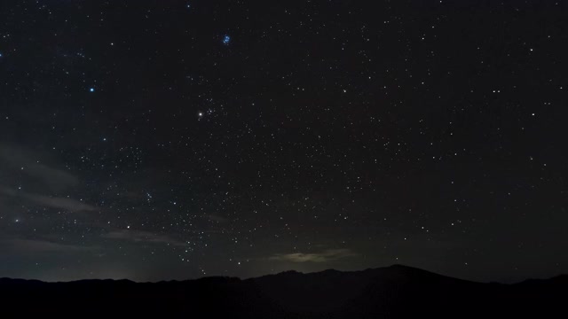 山脉上方夜空中移动的星星的时间间隔视频素材