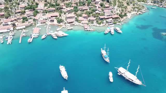 Kalekoy Harbour, Kalekoy, Kekova, Antalya的片段视频素材