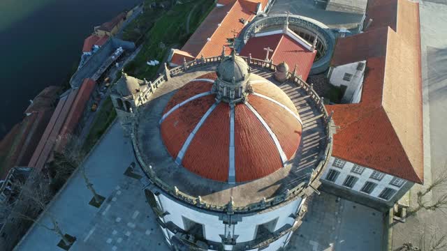 鸟瞰图Serra do Pilar修道院在波尔图视频素材