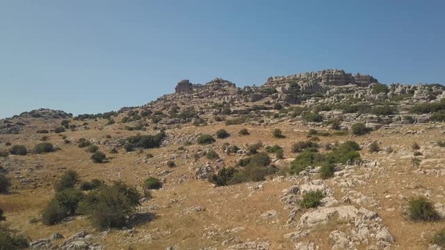 全景鸟瞰图的Sierra del Torcal“El Torcal”安特奎拉山视频素材