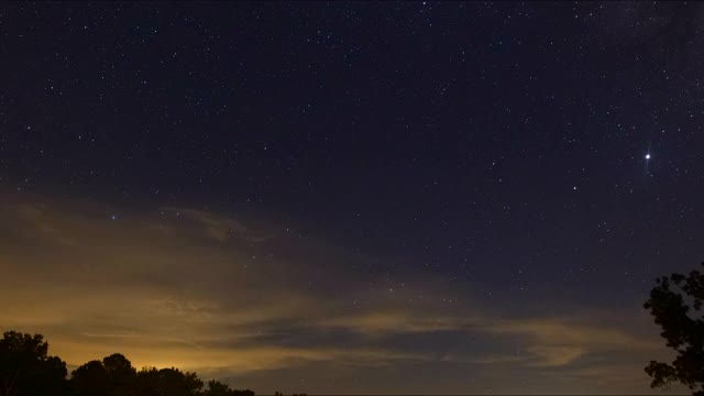 位于美国北卡罗来纳州皮埃蒙特的英仙座流星雨，时间流逝。视频素材