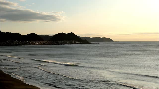 龟川海岸日出景色的录像视频素材