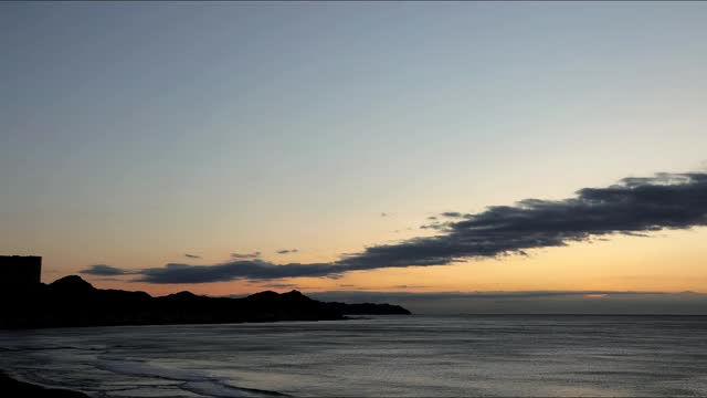 龟川海岸的日出景色视频素材