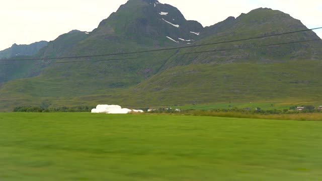 挪威风景与峡湾在罗浮敦群岛，挪威视频素材