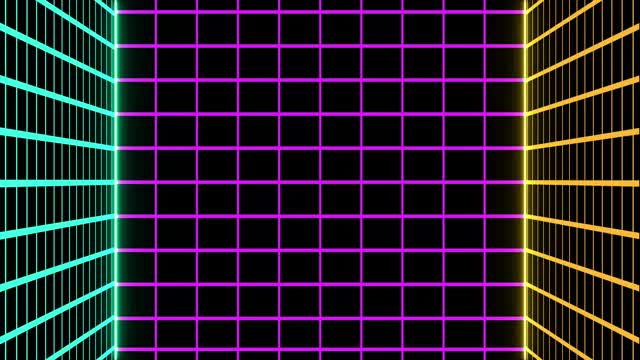 抽象复古科幻背景的未来主义格局网格80 - 90年代。数字网络表面。适合80年代风格的设计。视频素材