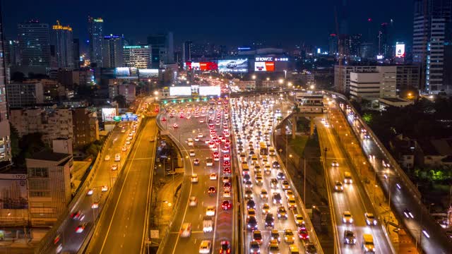 空中高架公路汽车交通视频素材