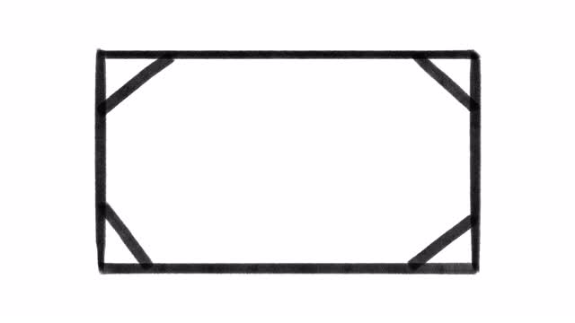 黑色手绘框架轮廓，定格动画孤立在白色背景视频素材