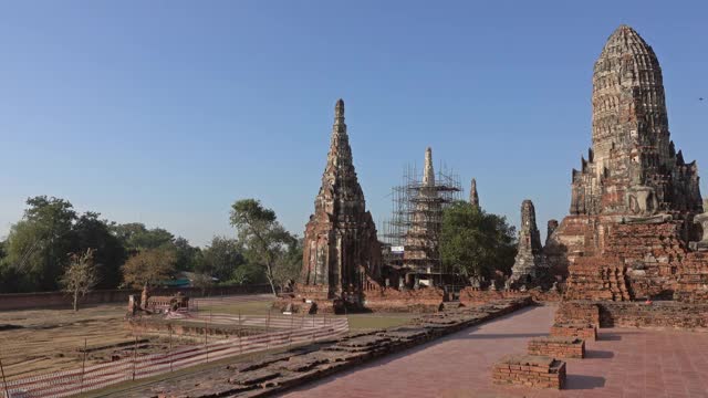 泰国大城府的寺Chaiwatthanaram视频素材