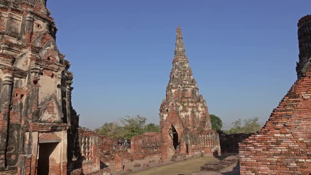 泰国大城府的寺Chaiwatthanaram视频素材