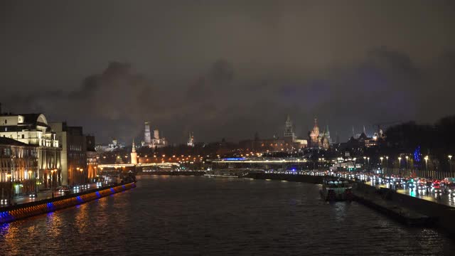 莫斯科城市夜景视频素材