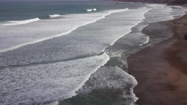 非洲大西洋海岸摩洛哥的勒齐拉海滩视频素材