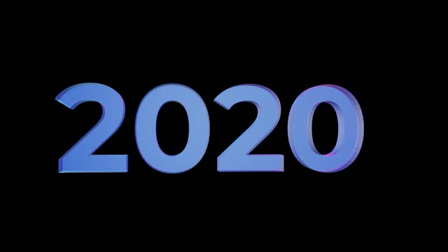 2020文本变成2021概念。新年快乐图形背景和覆盖概念高清质量3D渲染。2020年庆祝圣诞节视频下载