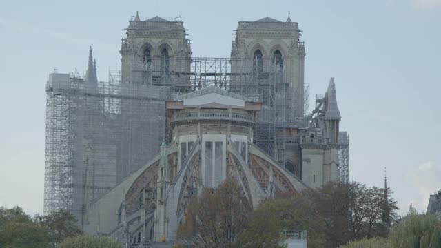 巴黎圣母院正在重建视频素材