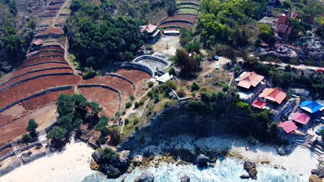 日惹特别行政区Gunung Kidul Regency的Baron Kukup海滩旅游景点的全景视频素材