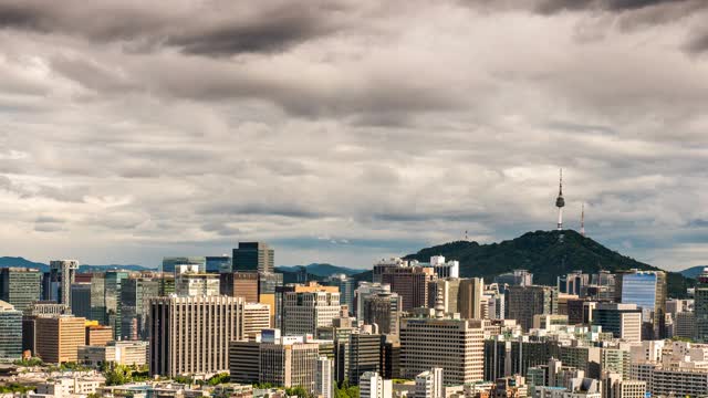 韩国首尔钟楼N Seoul Tower / Jongno-gu周边城市景观视频素材