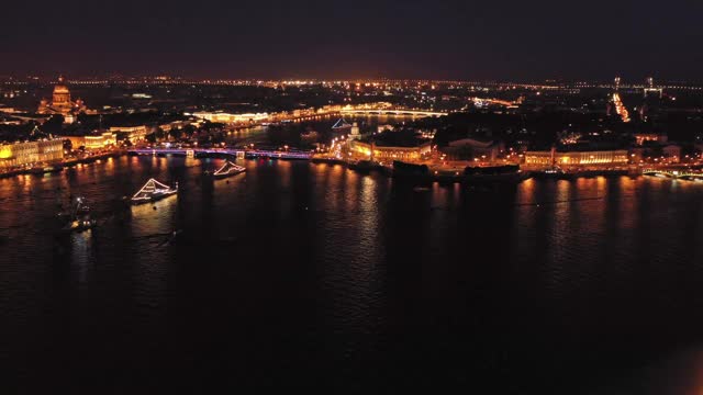 俄罗斯圣彼得堡的夜景视频素材