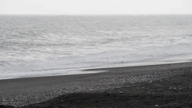 暴风雨天在海边视频素材