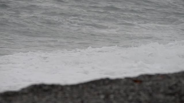 暴风雨天在海边视频素材