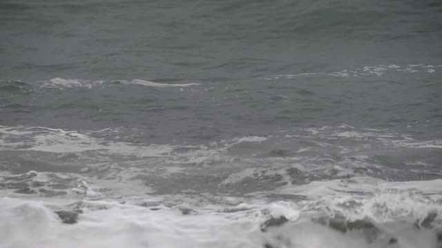 海滩上的暴风雨天视频素材