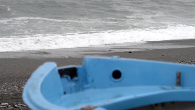 暴风雨天在海边视频素材