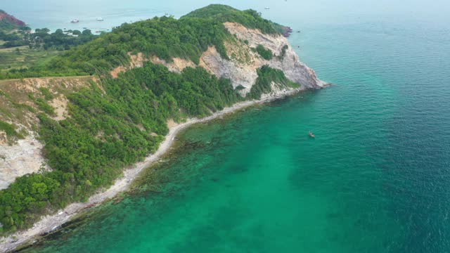 4 k。b卷鸟瞰图，热带景观，白沙滩在高兰，芭堤雅视频素材