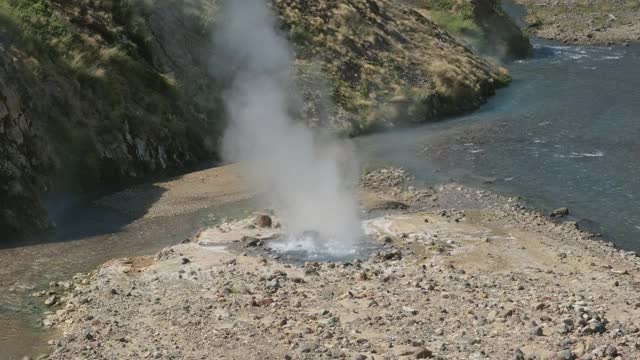 间歇泉谷的温泉和喷气孔视频素材