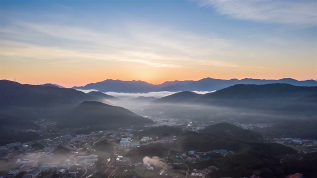 韩国京畿道，山村云海日出景色视频素材