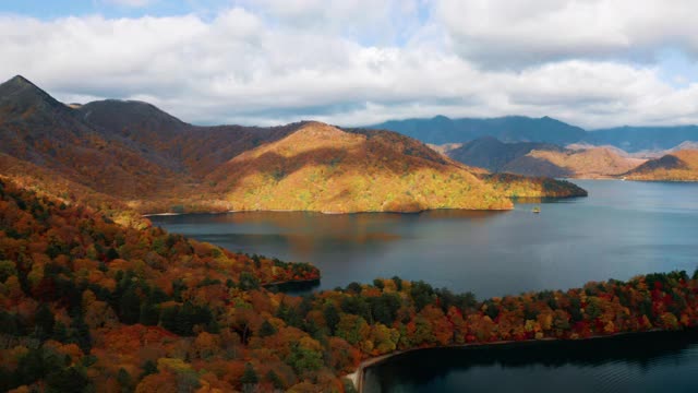 Chuzenji和Mt Nantai湖视频素材