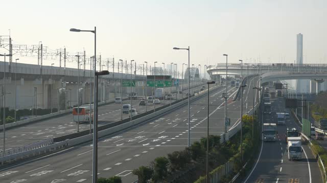 东京大都会高速公路海湾线视频素材