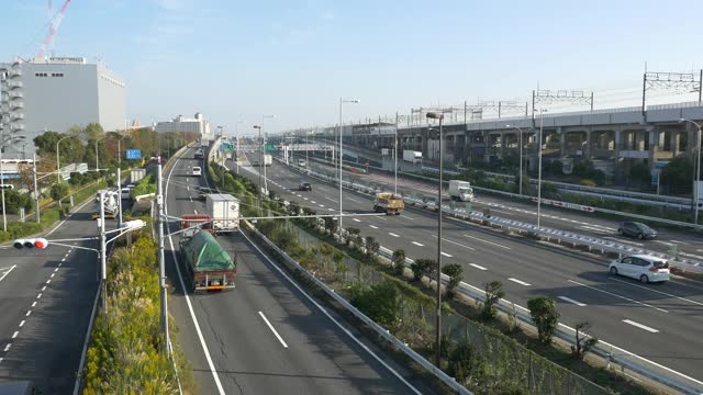 东京大都会高速公路海湾线视频素材