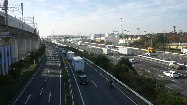 东京大都会高速公路海湾线视频素材