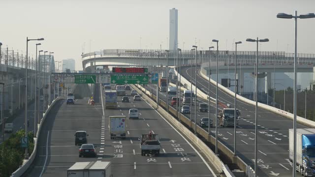 东京大都会高速公路海湾线视频素材