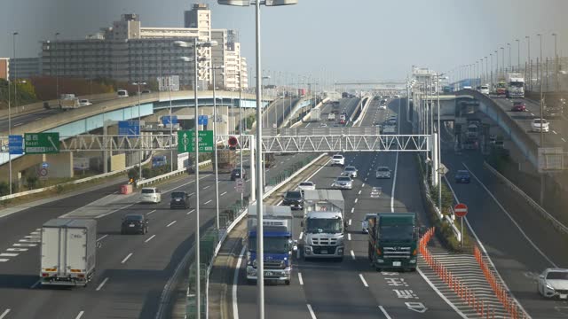 东京大都会高速公路海湾线视频素材