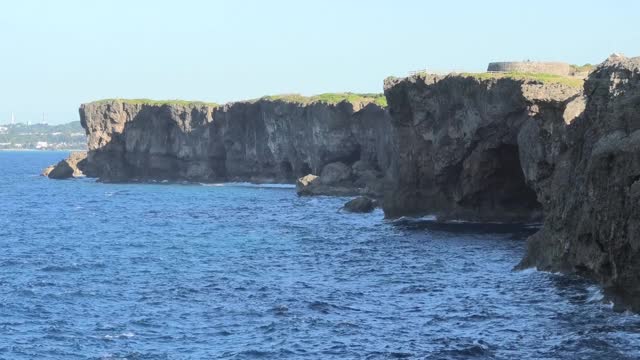 日本冲绳县有弥潭村赞帕角风景视频素材