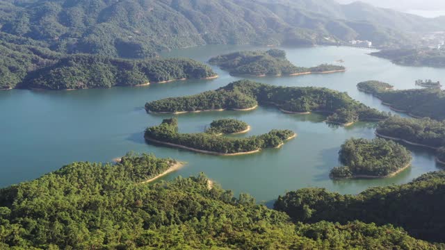 水库景观鸟瞰图视频素材