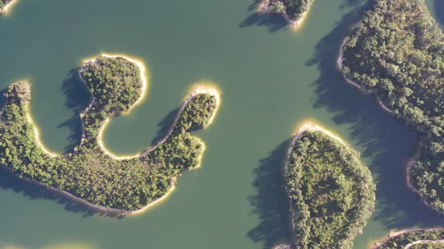 水库景观鸟瞰图视频素材