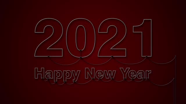 动画4 k。4096 x2304p。2020-2021改变新年快乐2021霓虹灯背景新年决议概念。视频素材