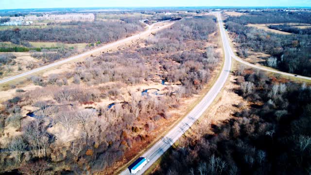 时间推移鸟瞰高山山谷威斯康星高速公路视频下载