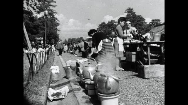 吉岱妈祖节的热水壶和餐饮;1964视频素材