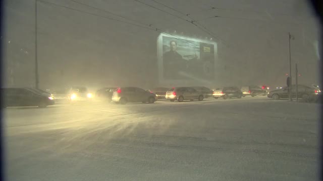 城市暴风雪视频素材