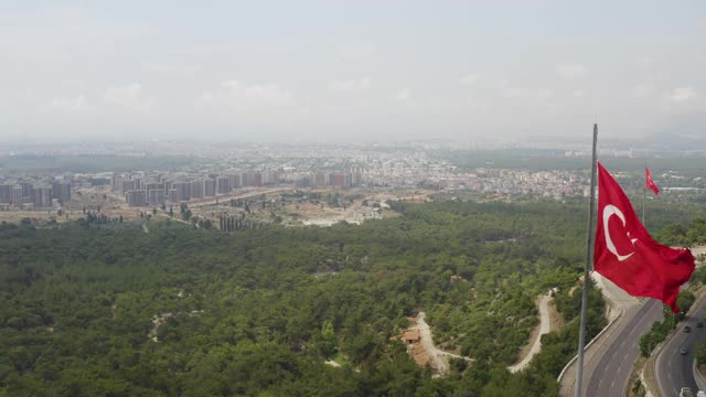 鸟瞰图安塔利亚市股票视频。视频素材