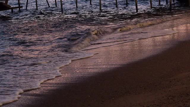 日落时地中海的海湾。视频下载