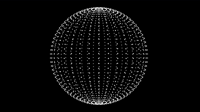 白色未来主义的轮廓地球仪旋转。抽象神经丛球体动画视频素材