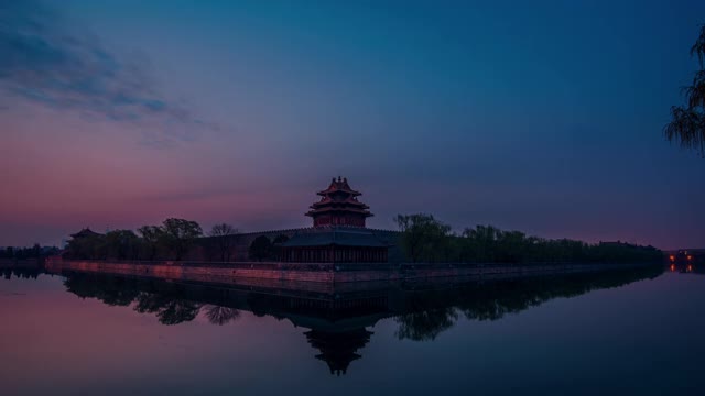 北京地标，紫禁城日出，中国。间隔拍摄。视频素材