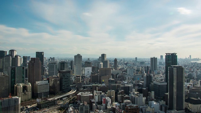 日本大阪市中心的航空观。视频素材