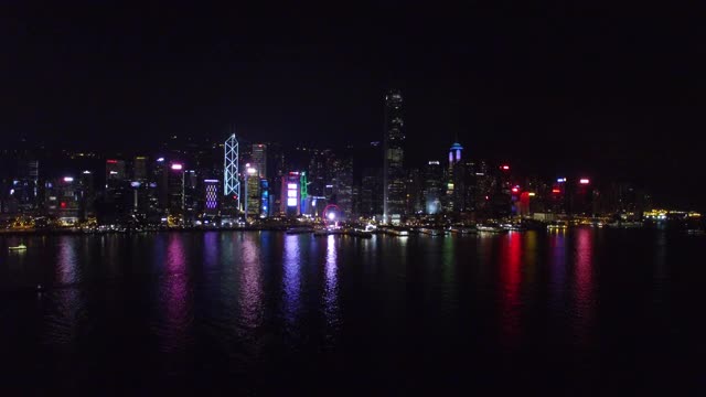 香港夜景鸟瞰图视频素材