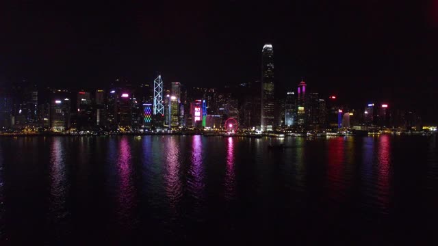 香港夜景鸟瞰图视频素材