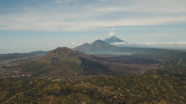 湖和火山，伟大。印尼巴厘岛,视频素材