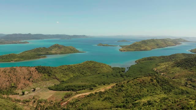 热带岛屿和泻湖海景。、菲律宾巴拉望视频素材